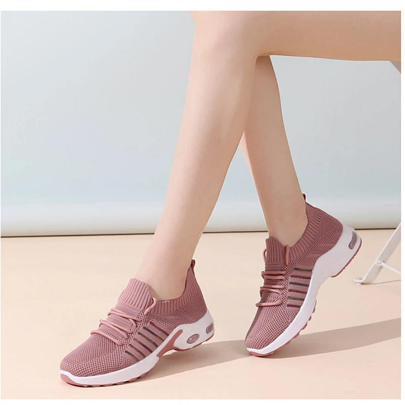 TSTCTB 2020 New Fashion Sneakers for Woman Stretch Fabric Breathable Lace-up Comfortable Soft Bottom Tenis De Mujer Women Shoes