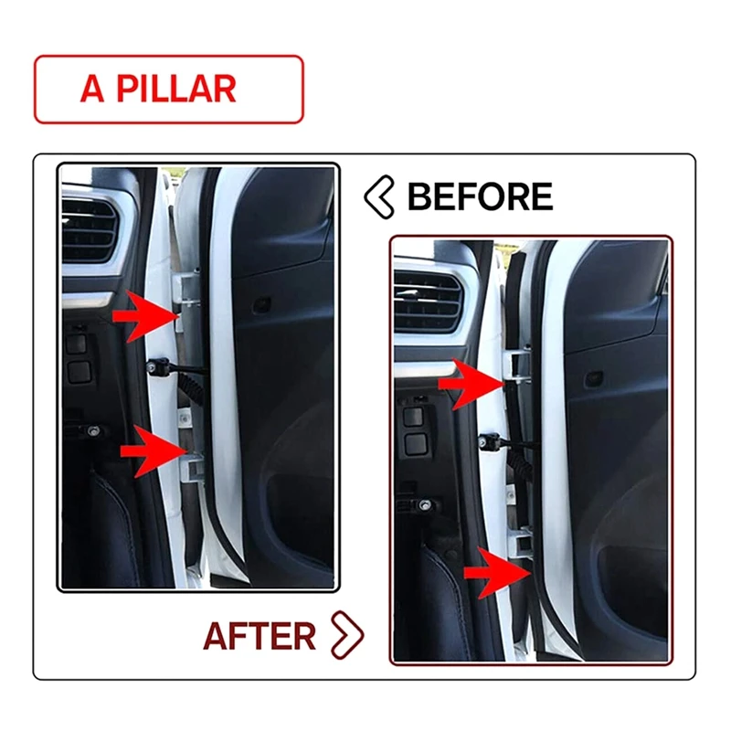 

Car Door Seal Strip Kit Soundproof Strip Weather Strip Sealing Wind Noise Reduction Kit For Tesla Model S 2016-2022 Car Parts