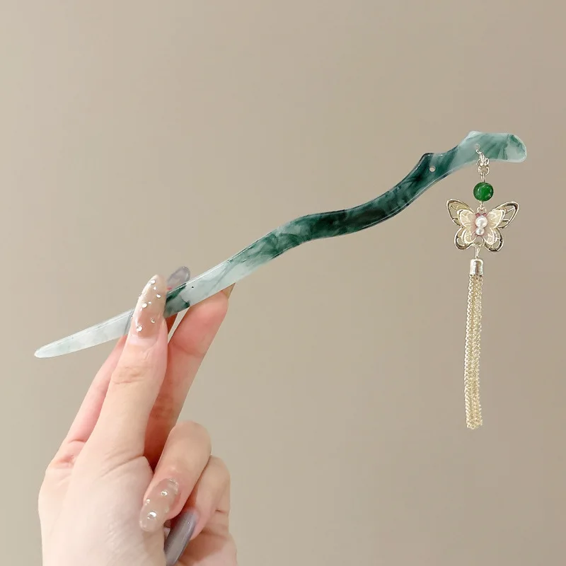Chinesischen Stil Haarnadel Für Frauen Vintage Blume Quaste Haar Stick Exquisite Klare Floral Perle Haarnadel Schmuck Haar Zubehör – Detail 6