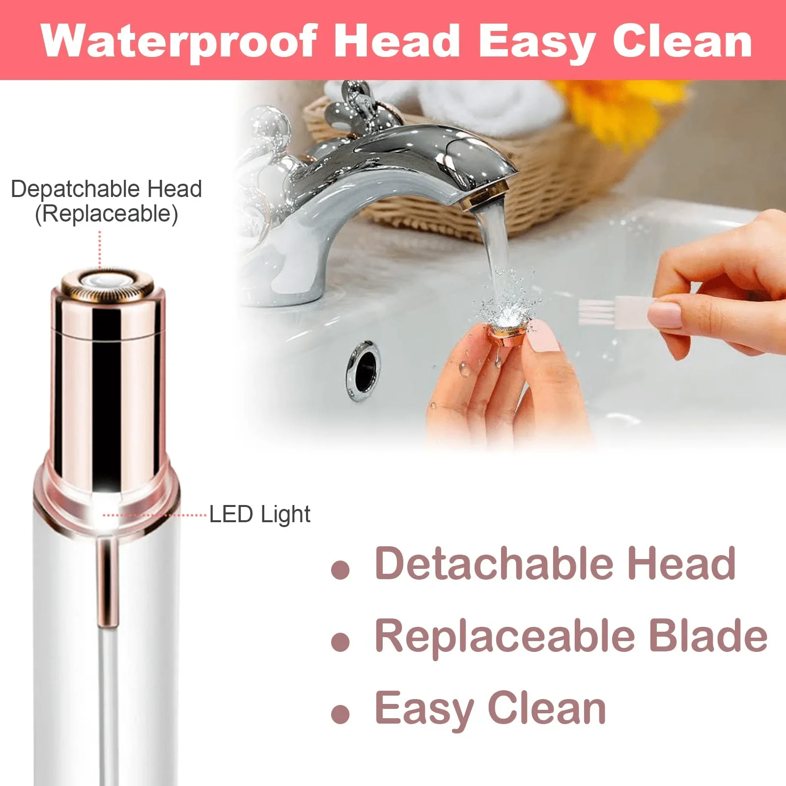 Portable Lipstick-Shaped Electric Epilator Painless Eyebrow Trimmer Facial Hair Removal Home Shaving Body Hair Remover