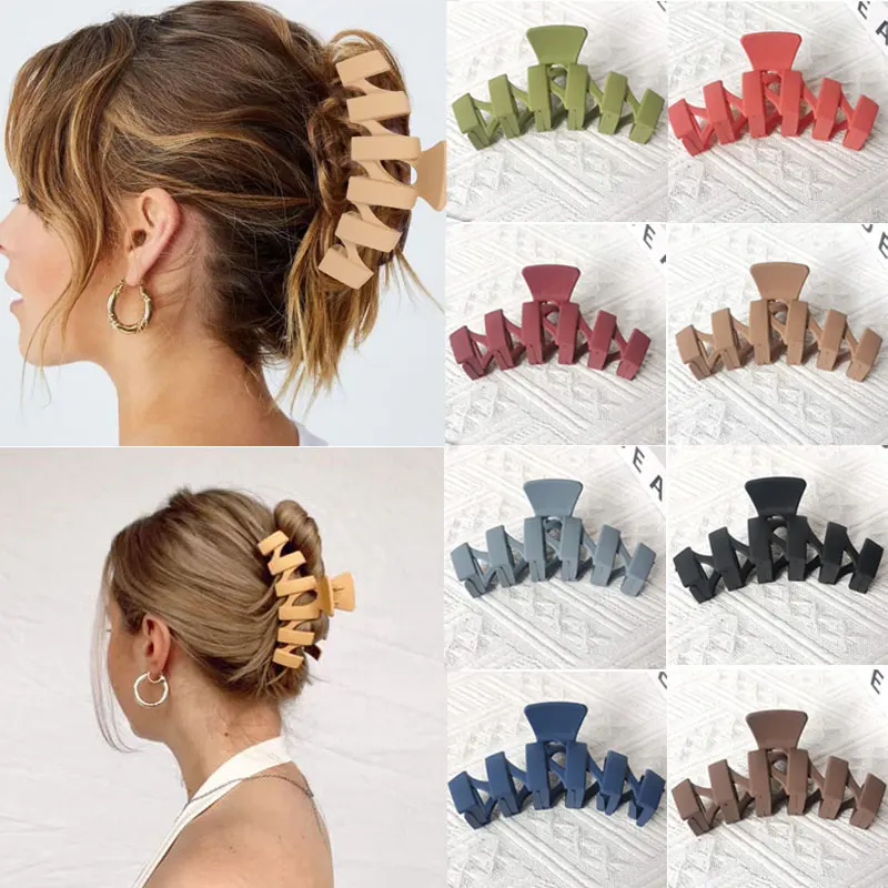 

New Large Hair Claw Clip For Women Plastic Ponytail Crab Barrette Hair Clips Headwear Bath Makeup Claws Hair Accessories