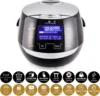 Yum Asia Rice Cooker with Ceramic Bowl and Advanced Fuzzy Logic (8 Cup, 1.5 Litre) 6 Rice Cook Functions, 6 Multicook Fun 2