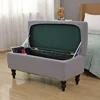 Elastic Storage Stool Cover Polar Fleece All-inclusive Ottoman Covers Rectangle Bedroom Dust Footstool Slipcovers Bench Case 3