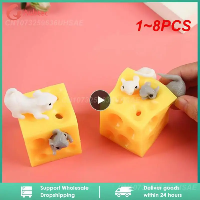

1 ~ 8 шт. забавная мышь, сжимаемая сыром игрушка-антистресс, сжимаемые фигурки Ленивец и насекомых, игрушки-антистресс для детей