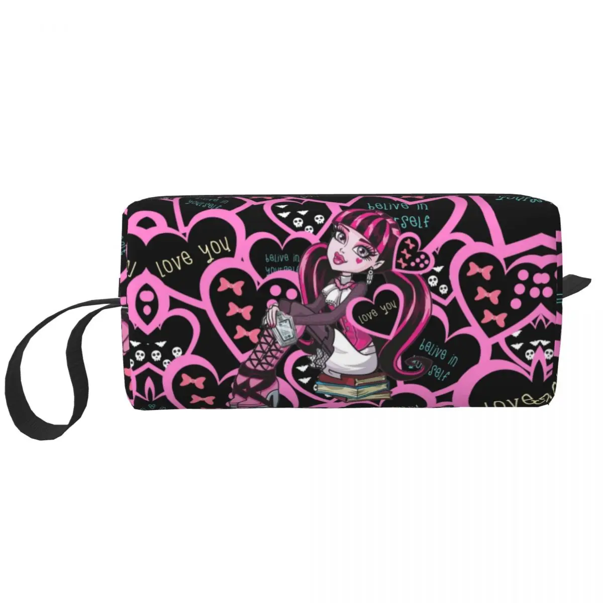 

Draculaura Monster High Makeup Bag Pouch Waterproof Cosmetic Bag Travel Toiletry Bag Organizer Storage Bag Large Capacity