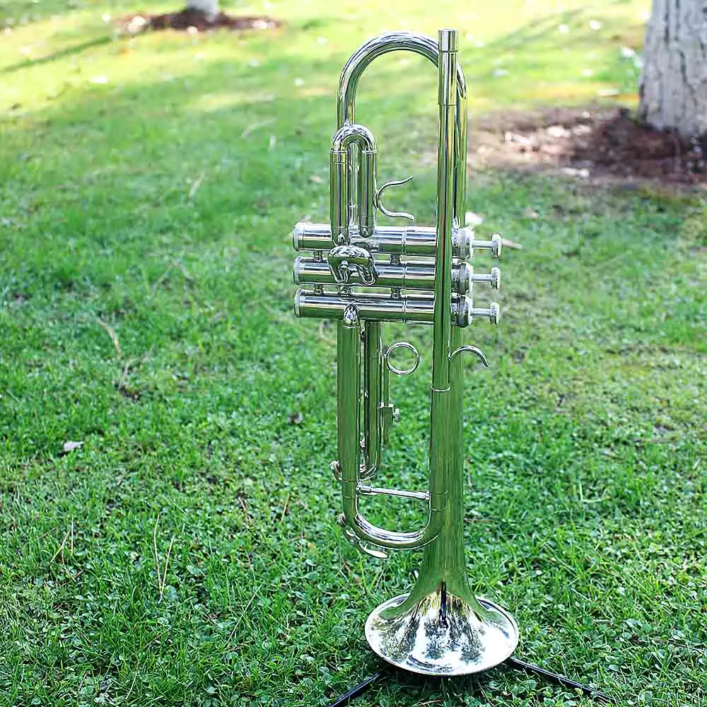SLADE Silver Trumpet Brass Standard Bb Trumpet Set for Student Beginner with Hard Case Gloves 7 C Mouthpiece Accessories