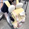 HAEX Funny Big Ear Backpacks Women Kawaii Candy Color Ribbon Mochilas Para Mujer Large Capacity Students DIY Doll Show Ita Bags 1
