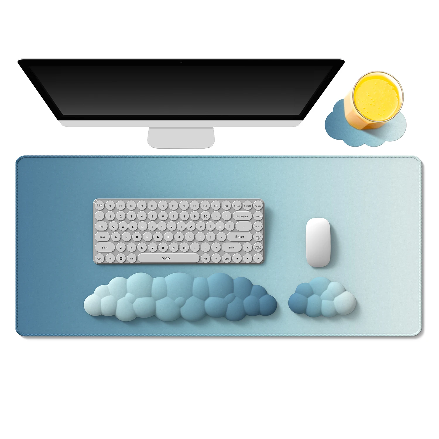 Ergonomic Keyboard Mouse Cloud Wrist Rest Office Typing Protection Relax Wrist Memory Foam Mouse Pad Computer Laptop Desk Mat