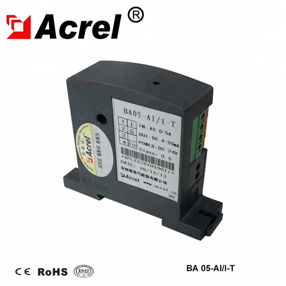 

Датчик переменного тока Acrel BA, преобразователь с функцией True RMS, напряжение питания 12 В постоянного тока 24 В переменного тока