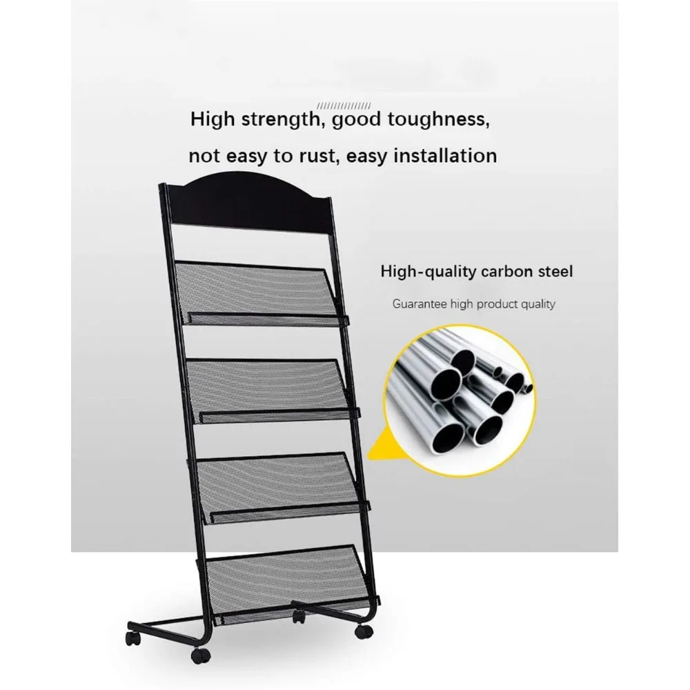 Floor-Standing Magazine Rack - Display & Store Newspapers, Magazines & Books - Simple Iron, Magazines Racks 3