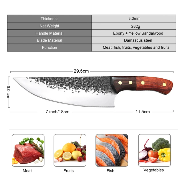 XITUO Hand Forged Chef Knife Sharp Full Tang High Carbon Steel Kitchen  Cooking Knives Men Cutting Meat Vegetable Cleaver Knife - AliExpress