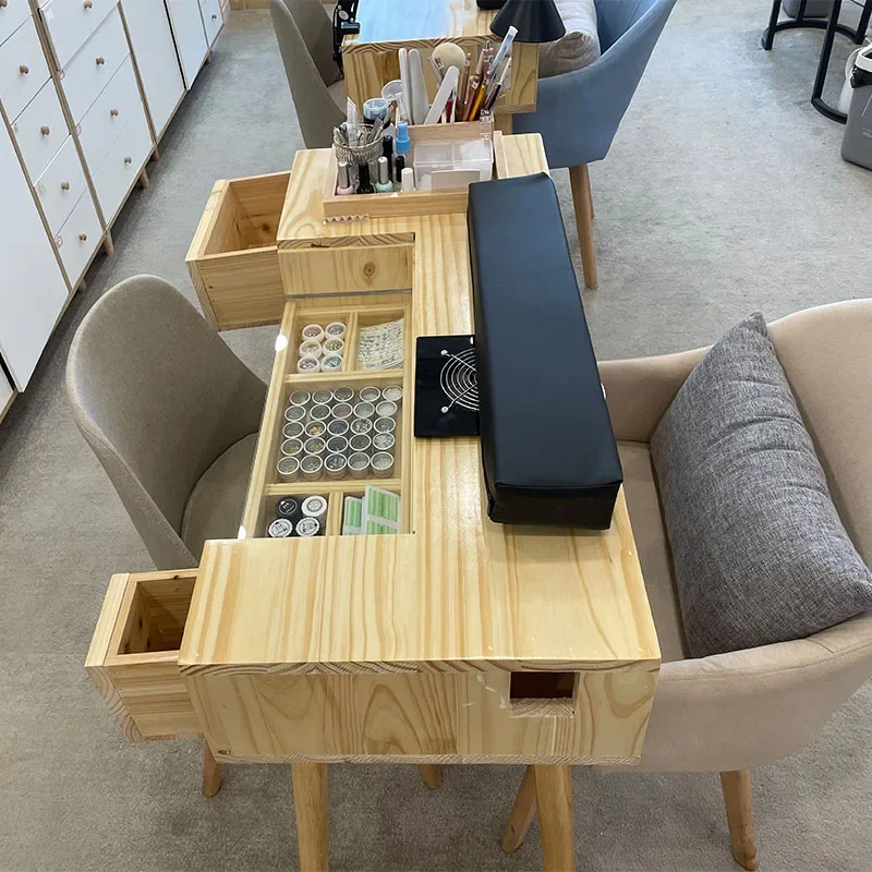 

Luxury Galss Tabletop Nail Table Modern Simplicity Professional Nail Table Dressing Mesa De Manicure Salon Furniture KMNT