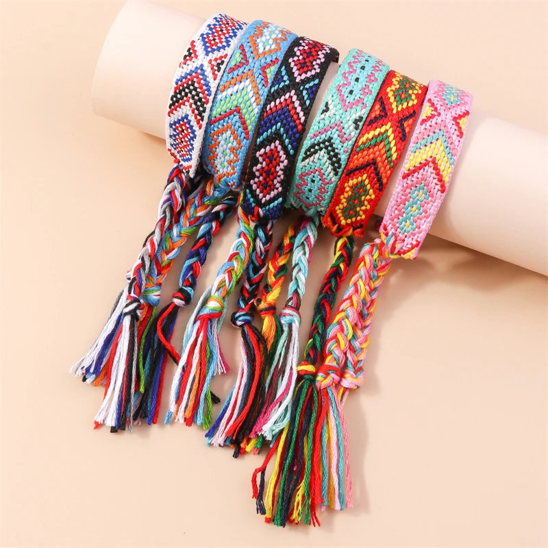 Böhmen Stickerei Stern Quaste Armband für Frauen handgemachte verstellbare Seil geflochtene Armbänder Mädchen Party Urlaub Schmuck Geschenke – Detail 16