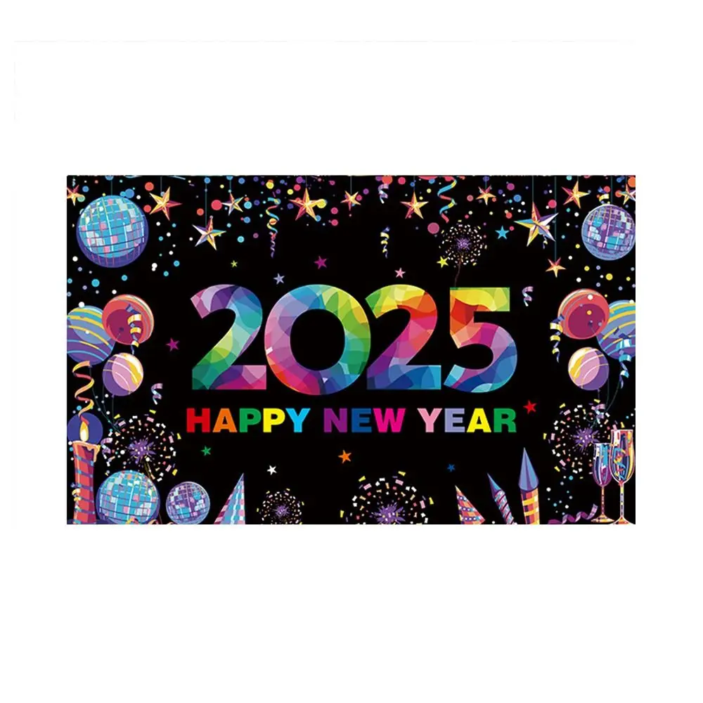Description Picture 4 of item180x115cm Happy New Year Photography Backdrop Countdown Party New Year Theme 2025 New Year Decorations Celebrate Party