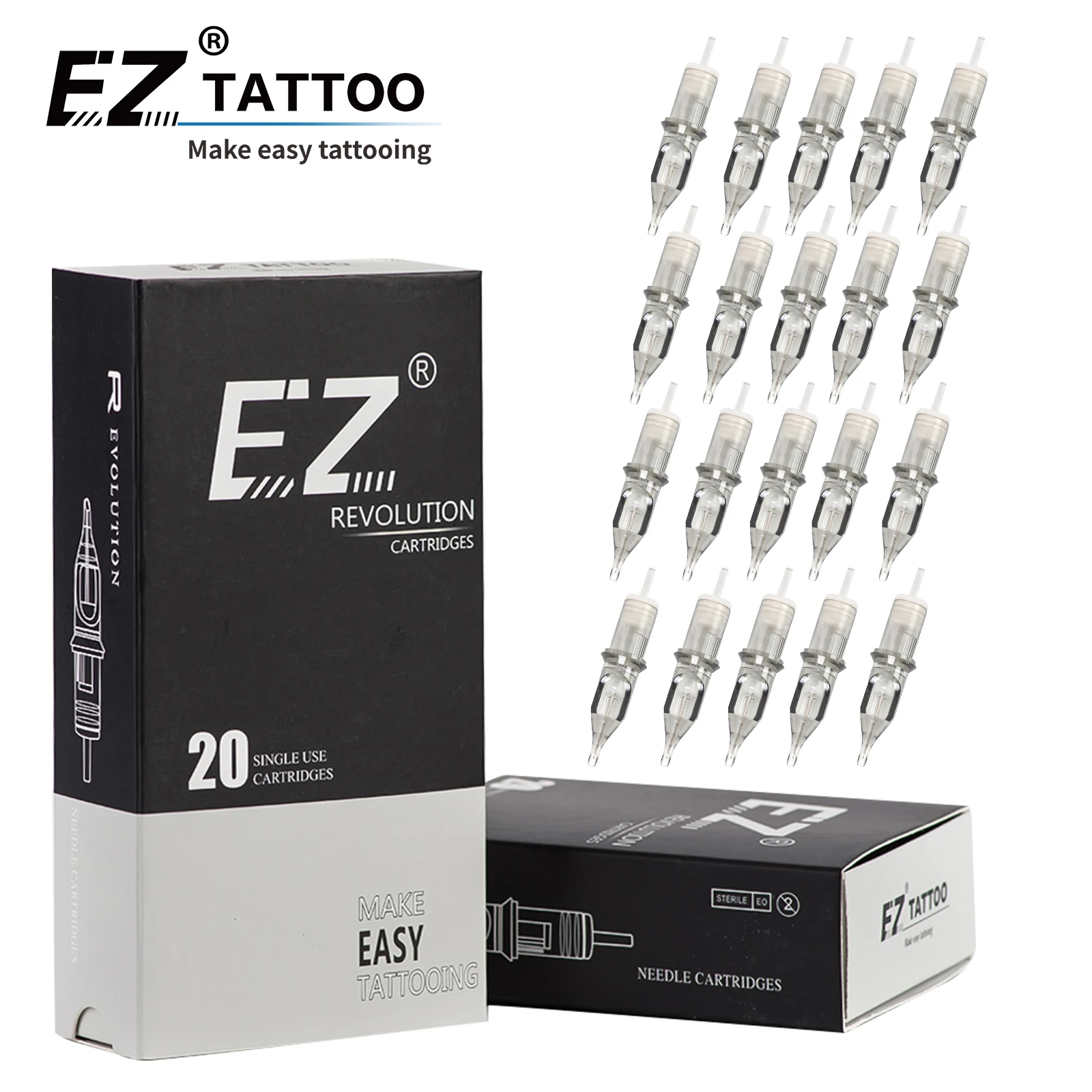 EZRevolutionTattooCartridgeNeedleRoundLinerRL12035MM10030