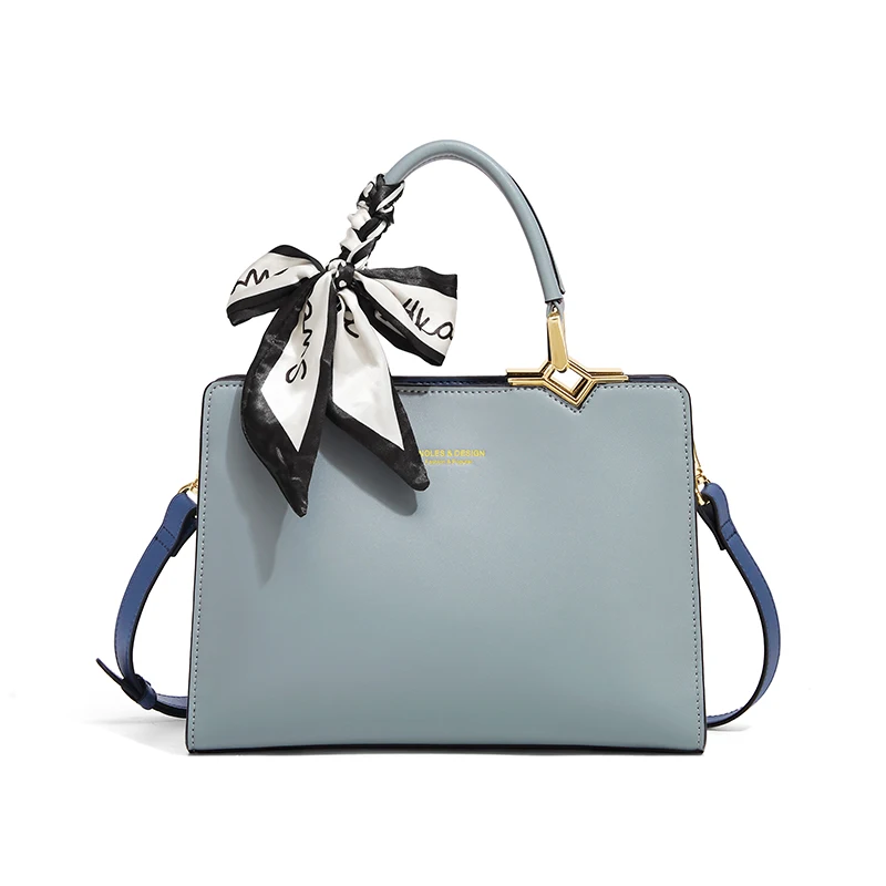 Cnoles Blau Damen Handtaschen Geldbörse Seidenschals Top Griff Elegante Schultertaschen Designer Tragetasche Neu_voghion.com