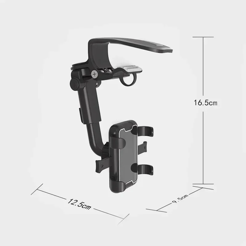 Universal Clip Car Phone Holder 360 Degree Rotatable Retractable Phone Mount Stand For Dash Cam GPS Smartphone Bracket
