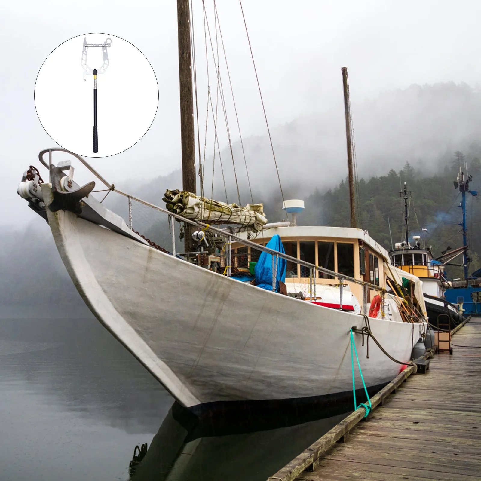 

Boat Hook Sailing Accessories Fishing Rod Holder Ship Sailboat Marine Supplies Telescopic Pole Extension Telescoping Heavy Man