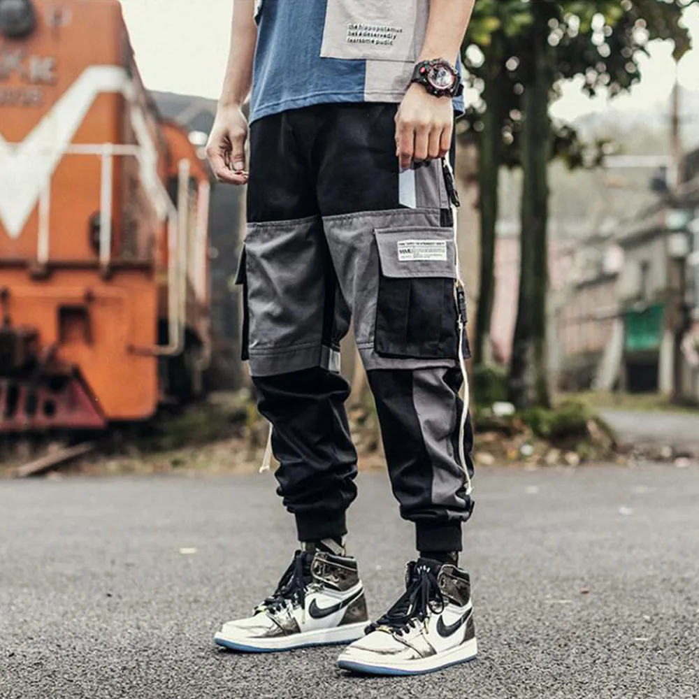 2023 Pantalones Cargo De Hip Hop Para Hombre Joggers De Chándal Mono Con  Cintas