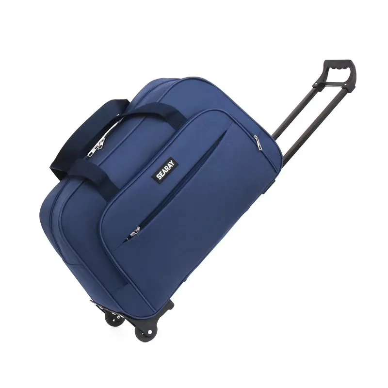Large Capacity Foldable Rolling Travel Trolley Luggage Bag_voghion.com