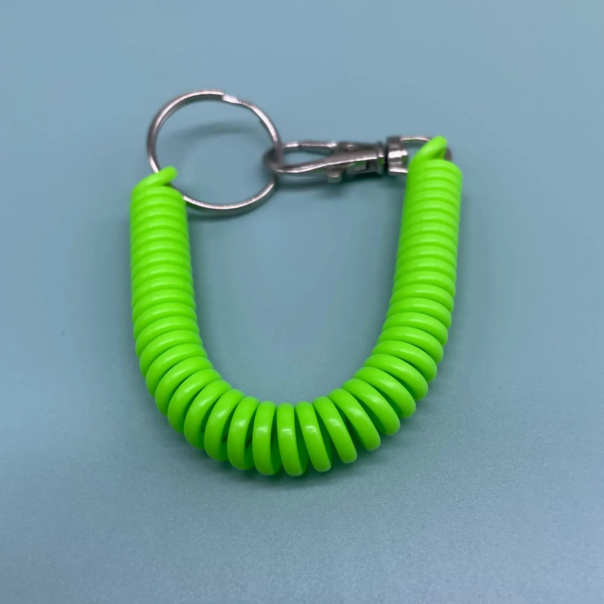 Spirale einziehbarer Federspulen-Schlüsselanhänger, diebstahlsicher, Anti-Verlust-Stretch-Schnur, Sicherheits-Schlüsselanhänger mit Karabinerverschluss aus Metall für Schlüssel – Detail 10