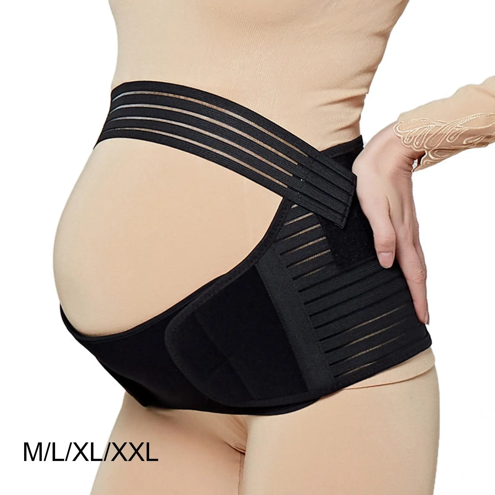 Pregnancy Supporting Band Belly Brace Black, Adjustable Convenient Comfortable