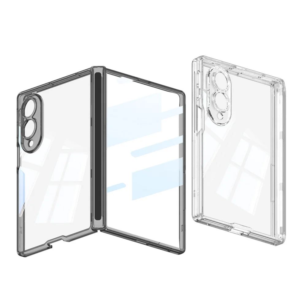 Ultra Protective Transparent Full-Coverage Phone Case with Magnetic Rebound Hinge