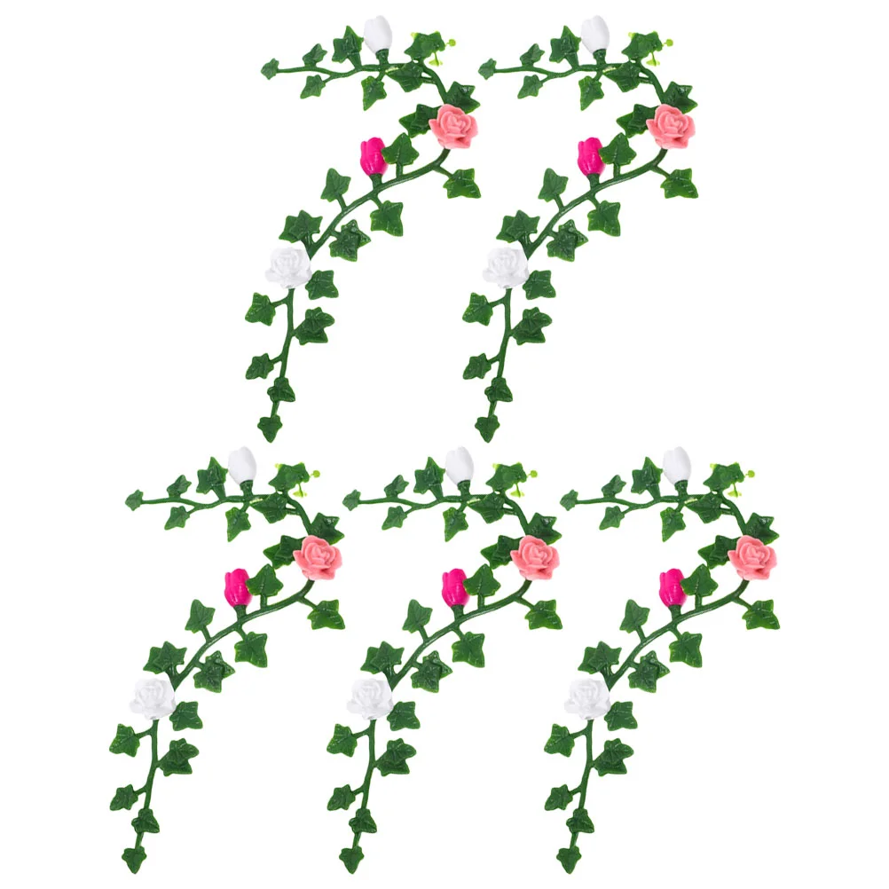 

5 Pcs House Flower Vine Desk Decoration Landscape Mini Flowers Decorative Scenery Decorations