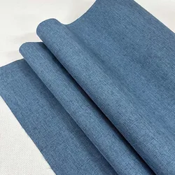 Versatile Multi - Color Self - Adhesive Decorative Fabric with Fine Linen Texture for Framing and Handicrafts (Medium blue)