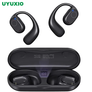 UYUXIO Cuffie auricolari aperte Bluetooth 6.0 Auricolari sportivi wireless con display digitale 40 ore di riproduzione Auricolari per viaggiare 1