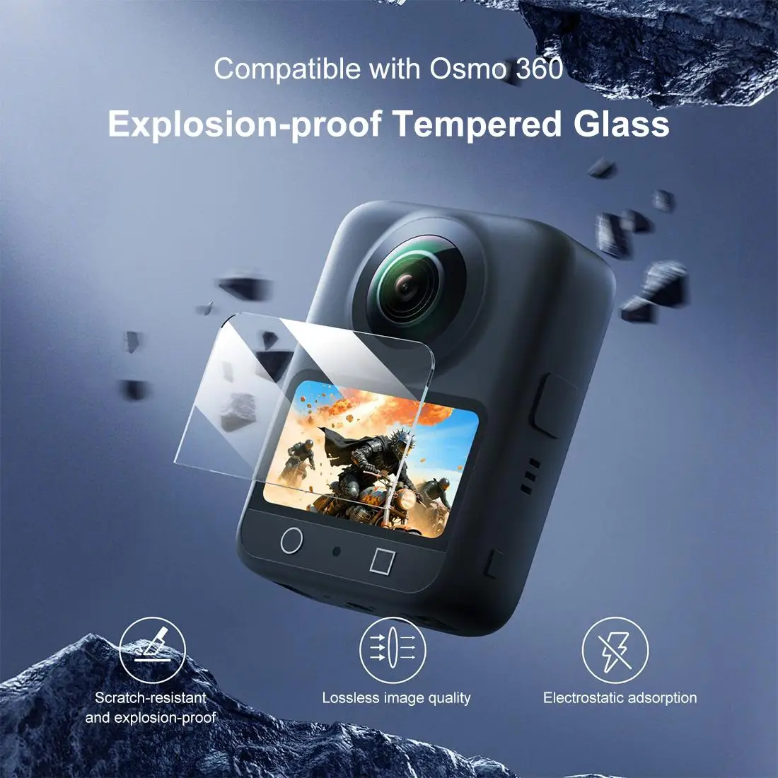 PULUZ For DJI Osmo 360 Screen Explosion-proof Tempered Glass Films