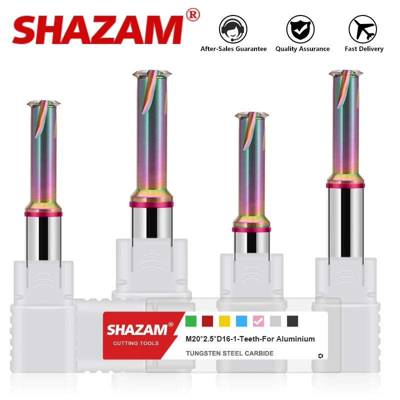 

Однорезьбовая фреза SHAZAM HRC65, карбидная Вольфрамовая сталь, цветное покрытие, высокопрочные концевые фрезы для станков с ЧПУ