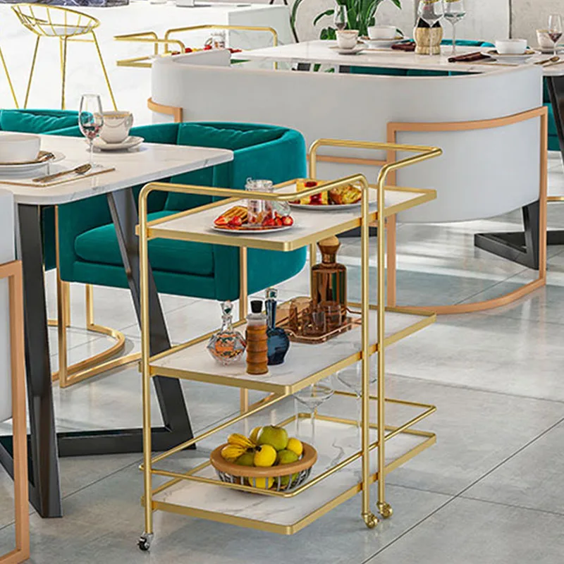 

Cleaning Rotating Shelf Salon Trolley Serving Bar Gold Drink Salon Trolley Workshop Muebles Peluqueria Salon Furniture Fg19