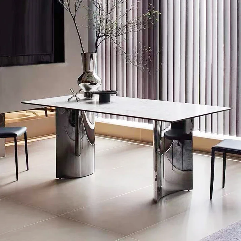 Stainless steel table foot desk foot square table leg metal bracket rock plate household island table leg rack