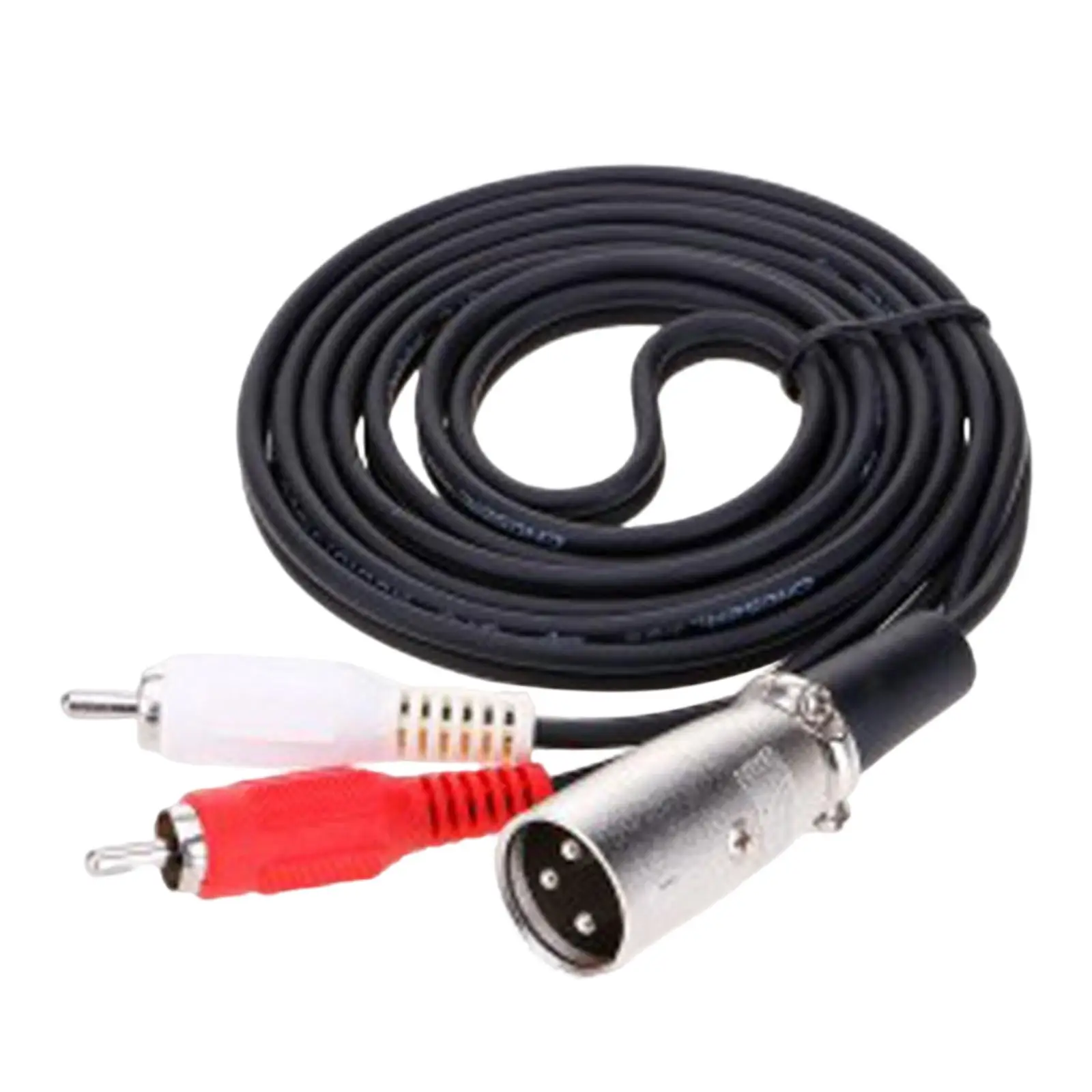 XLR 3 Pin Male to Dual RCA Male Plug Cable Adapter Mic Audio Speaker Y Splitter