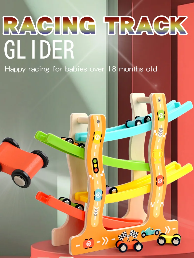 Veluoess – Rampe De Course En Zigzag Avec 8 Mini Voitures – Circuit éducatif Et Coloré Pour Enfants Dès 3 Ans
