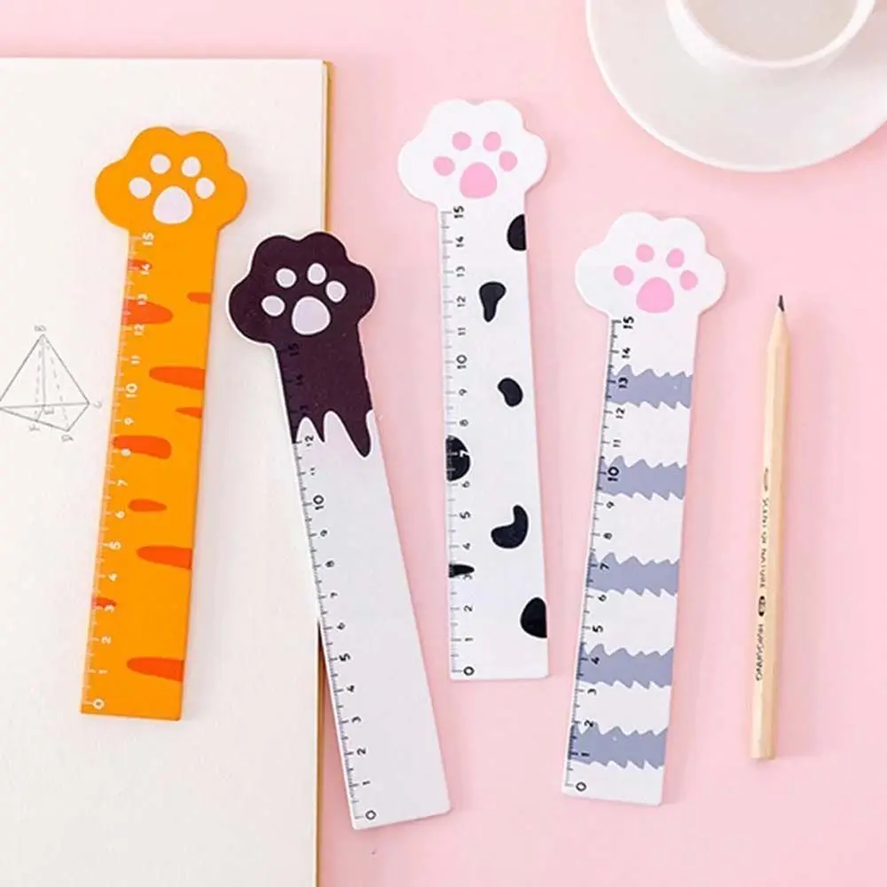 

Kawaii Stationery Drawing Tool Student Gift Office School Supplies Straight Ruler Measuring Tool Cat Claw Ruler Cartoon