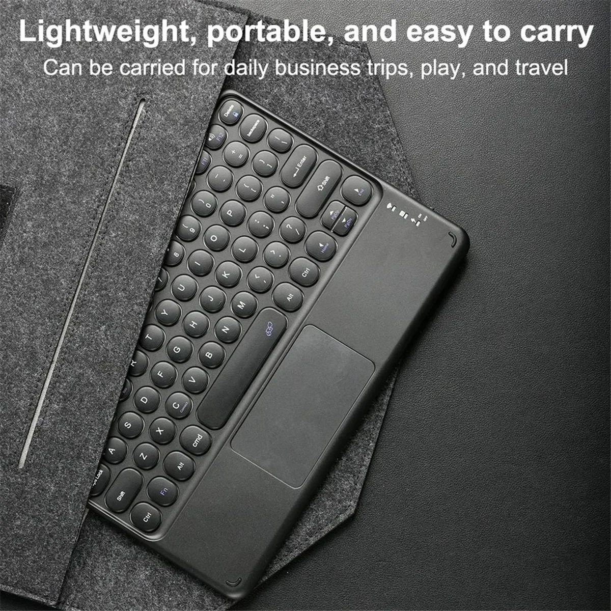 A10I 무선 블루투스 키보드 미니 78 키 게임용 사무실 충전식 키보드 터치 패드 패드 PC 태블릿 블랙