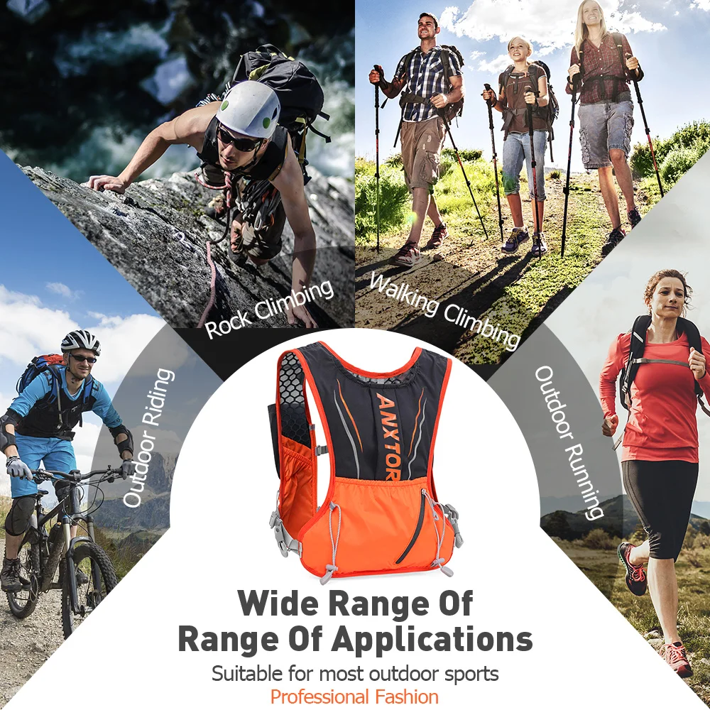 NEWBOLER-Lightweight Running Backpack Hydration Vest, Suitable for Bicycle Marathon Hiking, Ultra-light and Portable 5L 4