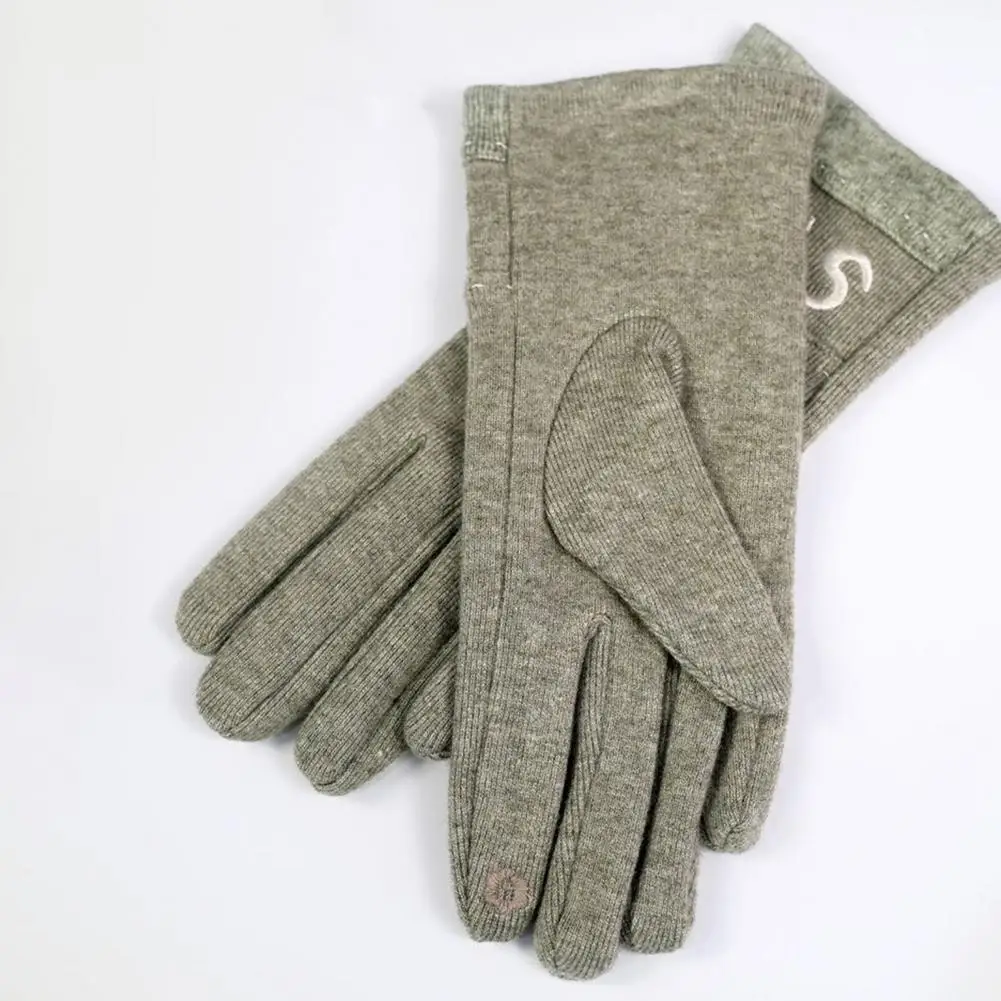 

Перчатки женские зимние с вышивкой, элегантные теплые митенки из мягкого хлопка, для сенсорных экранов, для холодной погоды