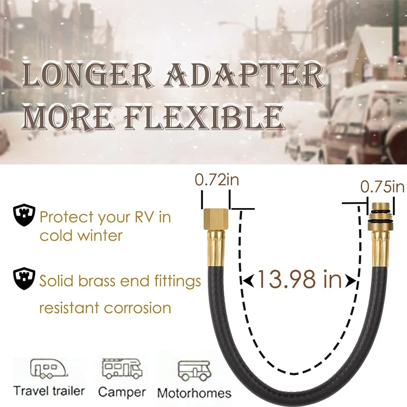 Number 19700 Valve Holder Heavy-Duty 12" Flexible Hose Fit for both 14mm and 18mm threads