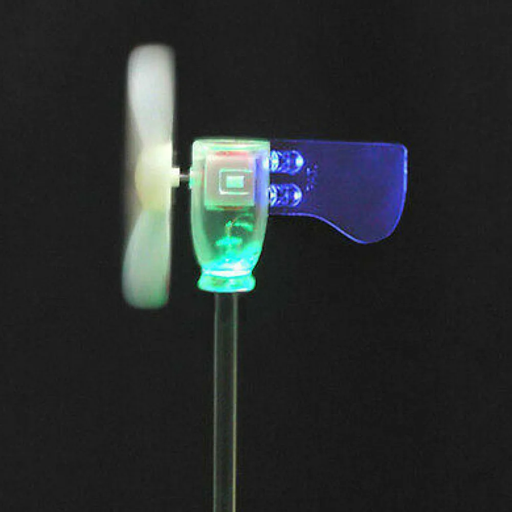 고품질 실용적인 풍력 터빈 LED 교육 도구 자동 회전 발전기 풍력 터빈 1개 2개의 파란색 LED 360 °   회전시키기