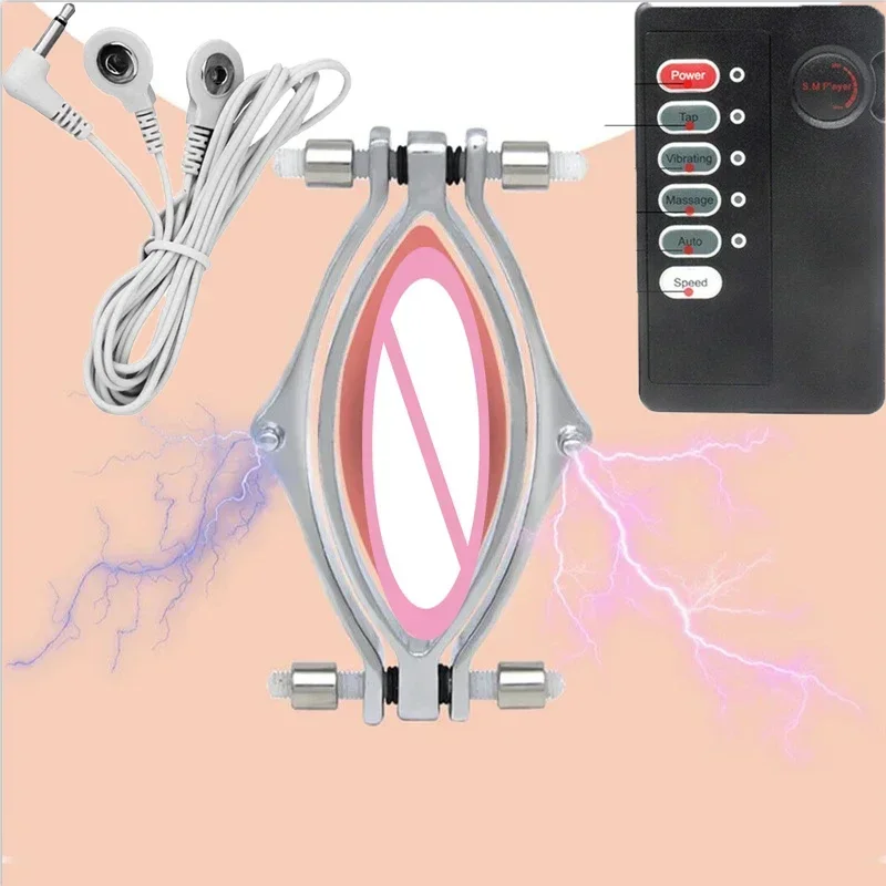 Electric Shock Labia Clip Clitoris Stimulator G-Spot Spreader Clamps Vagina Masturbation Sex Toy for Woman Couples Flirting 18+ sex toys