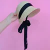 Cute Vintage Children Baby Girls Straw Plaited Hat Lace Up Beach Holiday Outdoor Summer Sun Block Hat Cap for Kids Sun Hats 5