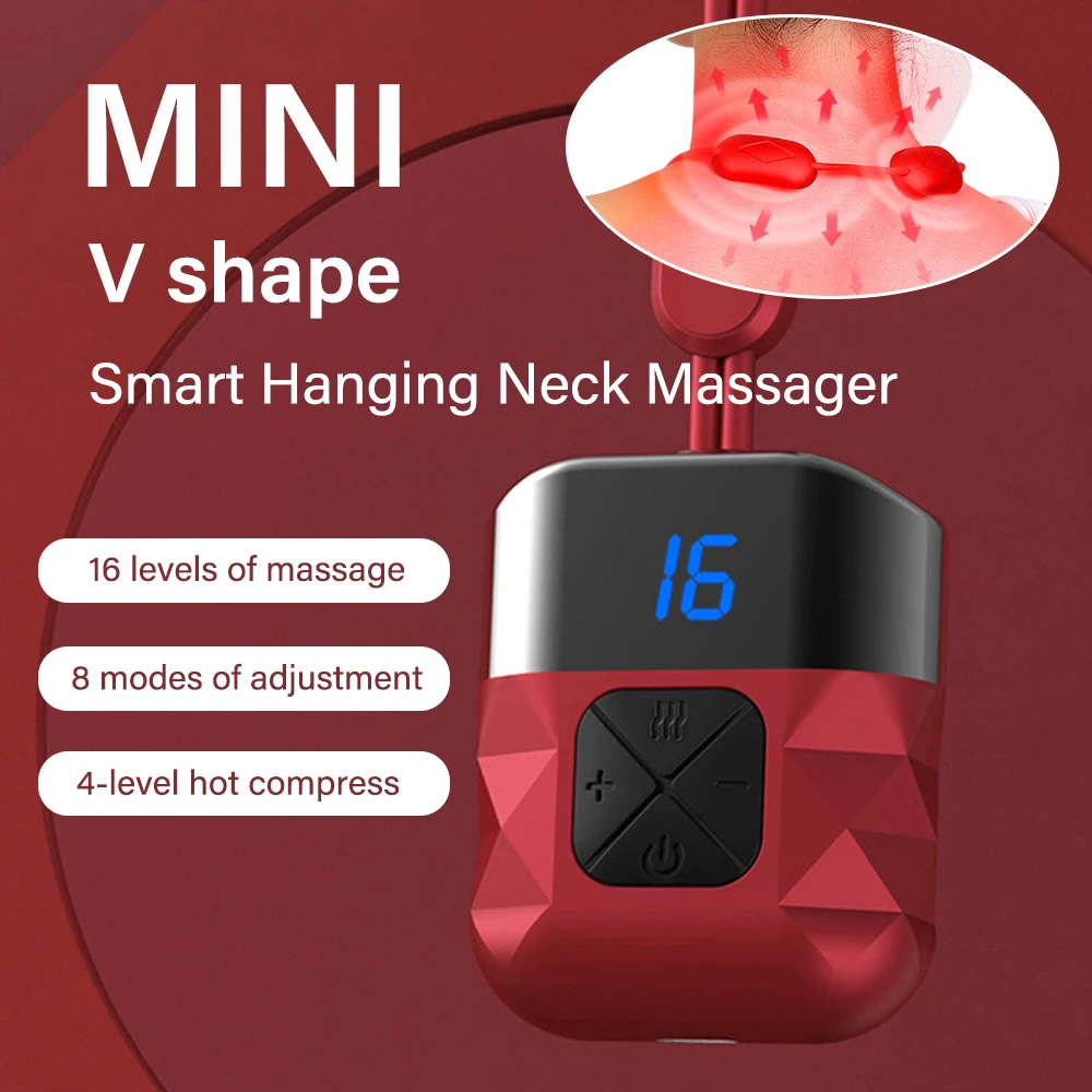 

Electric Smart Hanging Neck Massager 16 Levels Muscle Massager Hot Compress Mini Neck and Cervical Massager Relaxation Machine