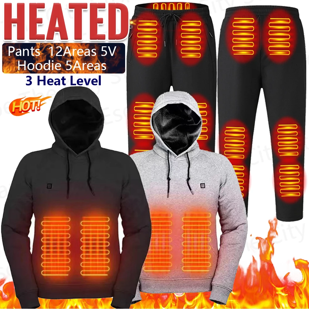 Elektrisch Thermisch Verwarmd Ondergoed Pak, USB Intelligente Thermostaat Heren Dames Warme Kleding voor Winter Ski Klimmen, Paars, XXL (Zwart XXL Elektrisch Thermisch Verwarmd Ondergoed Pak, USB Intelligente Thermostaat Heren Dames Warme Kleding voor Winter Ski Klimmen, Paars, XXL (Zwart XXL