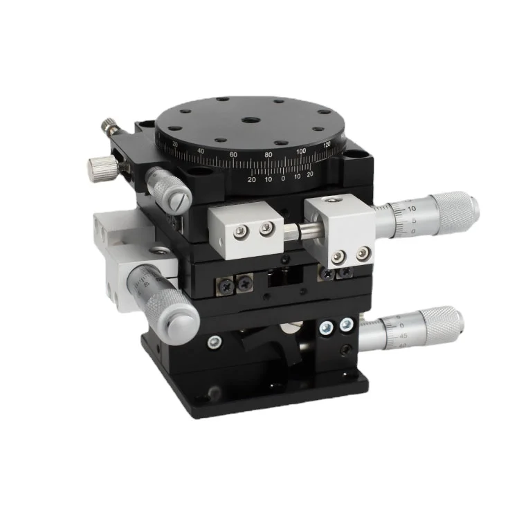 

60x60mm Manual Three Axis Tilt Stage XYZ Linear Translation with Rotary Stage Table