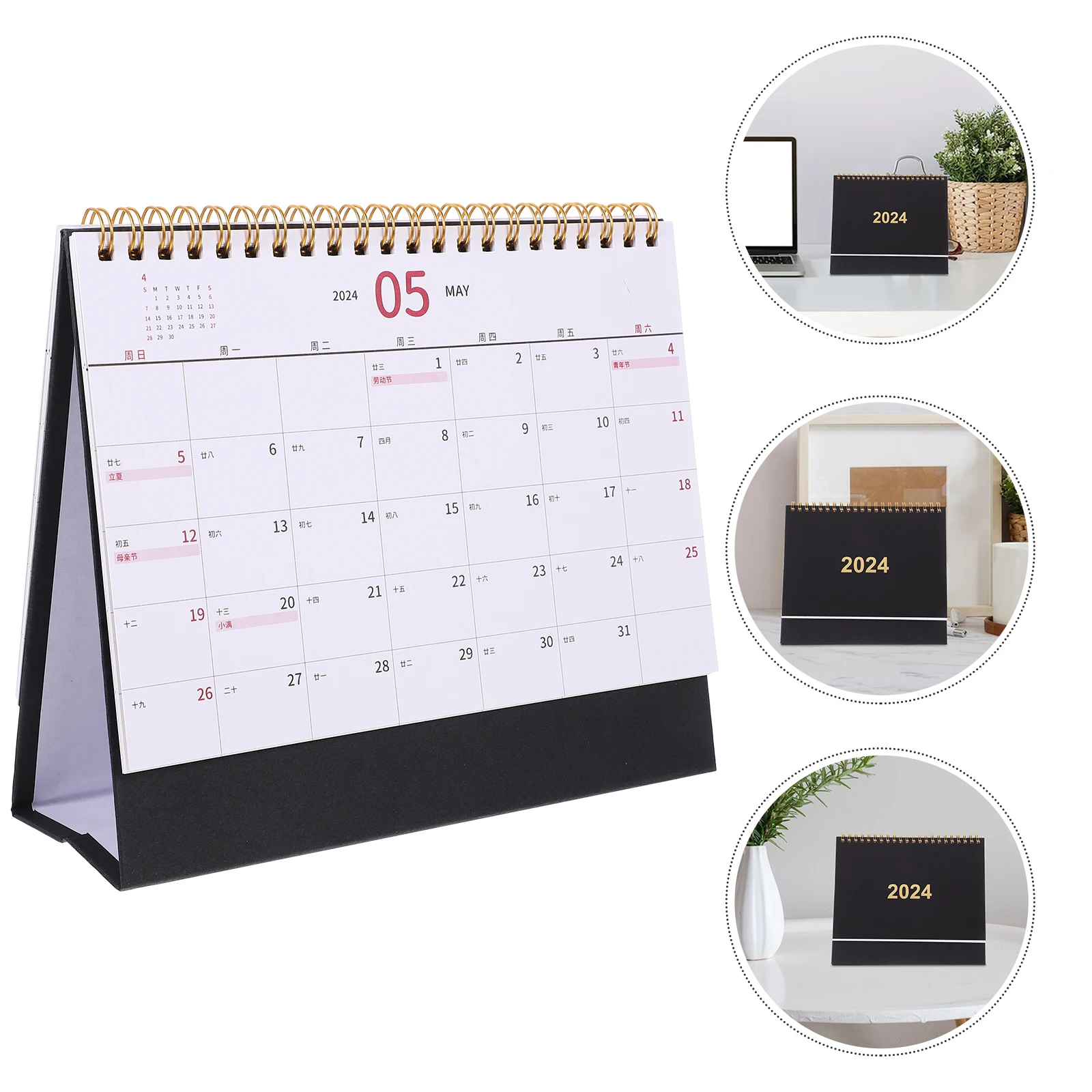 Table Calendar 2024 Daily Planner Monthly Calendar Decorative Schedule Planning Desk Calendars Home Office Supplies Decorations wooden block calendar mini 2024 desktop removable calendar perpetual desk calendars decorations office supplies