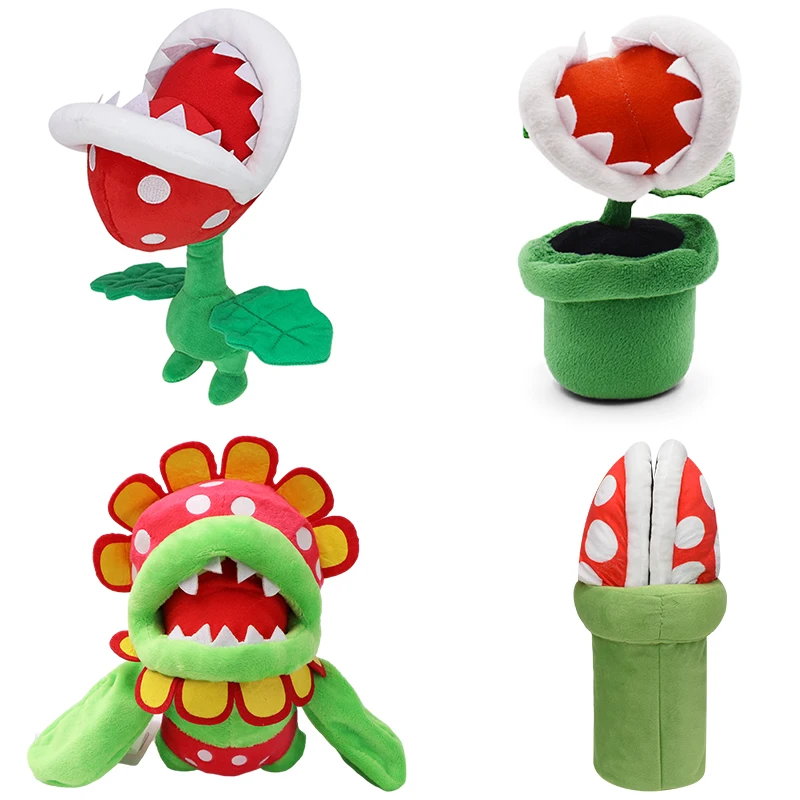 Super Mario Big Poison Piranha Plant Plush Toy Kawaii Chomper Cartoon Stuffed Doll Man-Eater Flower Winter Cotton Slippers Gifts god eater 3