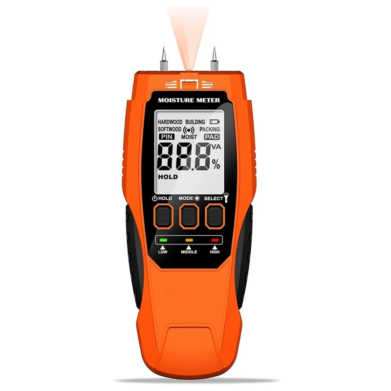 

2 In 1 Moisture Meter, Water Leak Detector Humidity Meter For Mold Self-Testing Moisture Sensor For Firewood